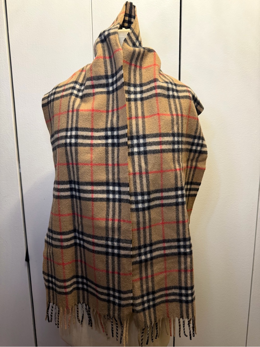 Burberry Beige Nova Check Classic Scarf Wool - Picture 7 of 9